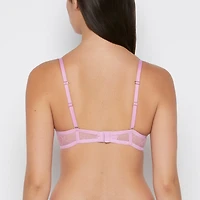 Push up Opulent Lace bra with Mesh Wing Orchid