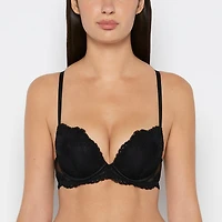 Push up Opulent lace bra with cradle Tuxedo Black