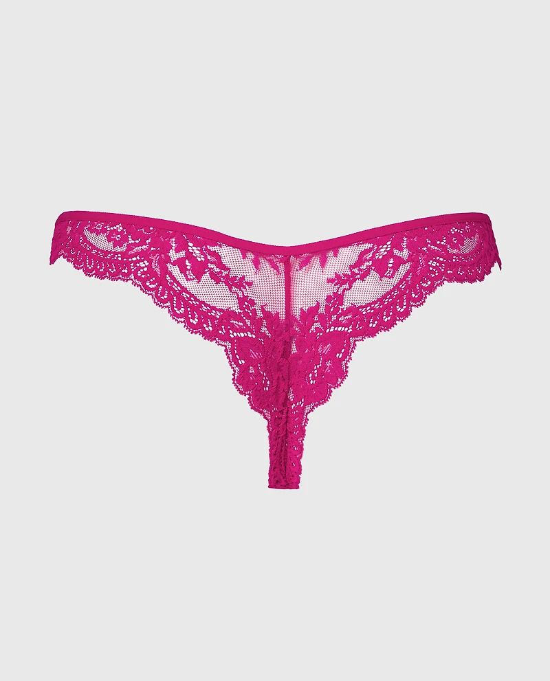 Diva Cheeky Thong Lace Panty Fuchsia Red