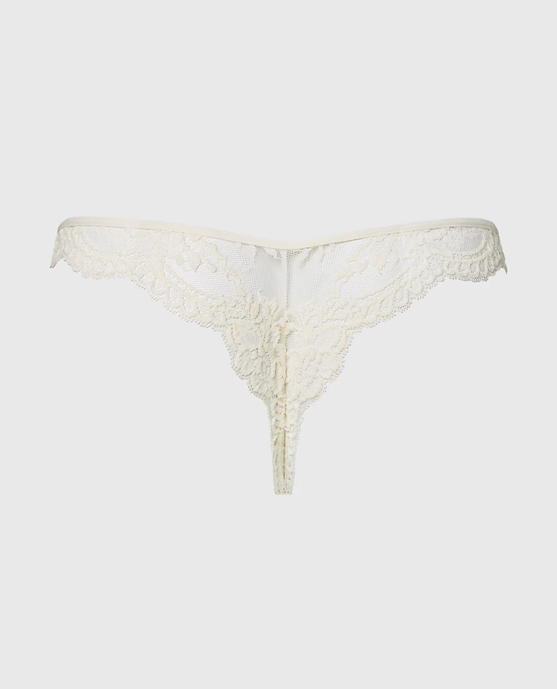 Diva Cheeky Thong Lace Panty Egret