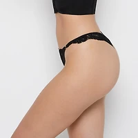 Diva Cheeky Thong Lace Panty Tuxedo Black