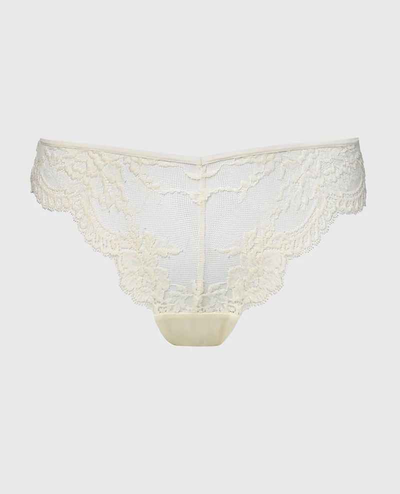Diva Cheeky V-Waist Lace Panty Egret