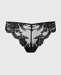 Diva Cheeky V-Waist Lace Panty Tuxedo Black