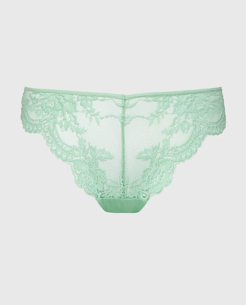 Culotte Cheeky Diva en dentelle avec taille V pruche