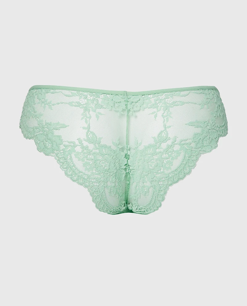 Culotte Cheeky Diva en dentelle avec taille V pruche