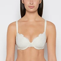 Lightly Lined Perfect Coverage Bra With Mesh Wing Egret