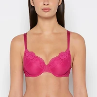 Lightly Lined Mesh Perfect Coverage Bra Fuchsia Red
