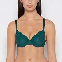 Lightly Lined Mesh Perfect Coverage Bra Emerald Green