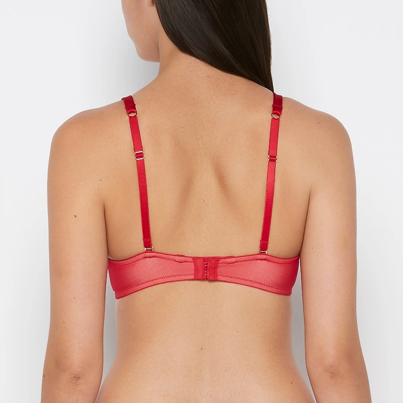 Lightly Lined Perfect Coverage Bra Evening Blush with Crimson and Russian Ruby