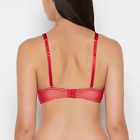 Lightly Lined Perfect Coverage Bra Evening Blush with Crimson and Russian Ruby