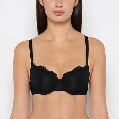 La Senza | Lightly Lined Balconette Bra Tuxedo Black Lace