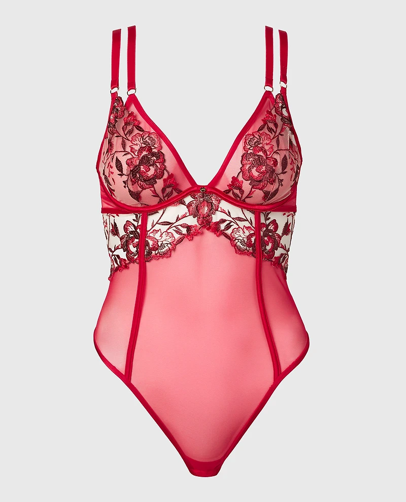 Mesh Bodysuit Evening Blush