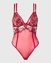 Mesh Bodysuit Evening Blush
