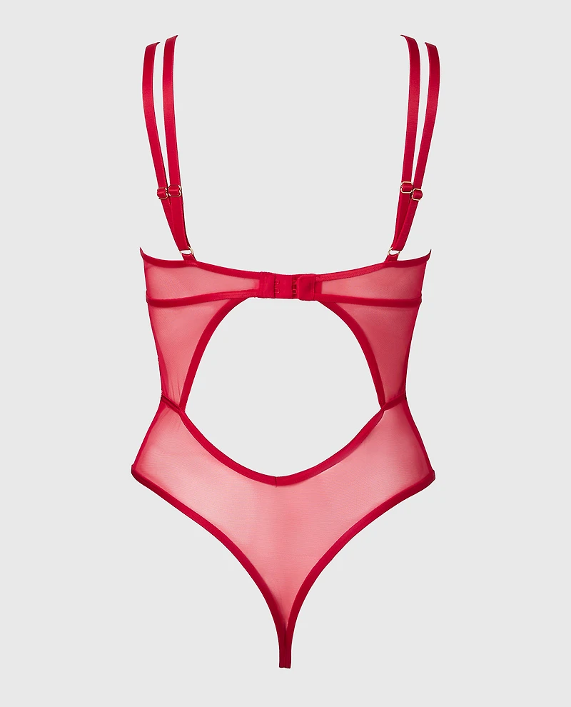 Mesh Bodysuit Evening Blush
