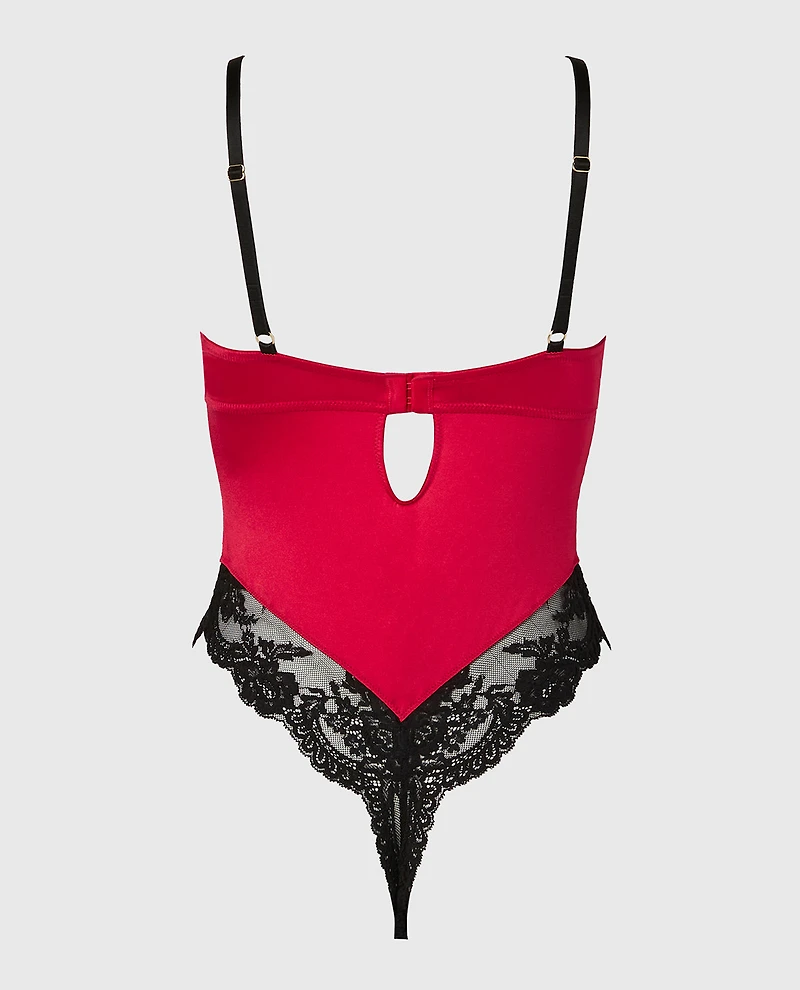 Demi Opulent Lace Bodysuit Crimson