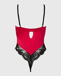 Demi Opulent Lace Bodysuit Crimson