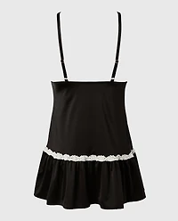 Wicked Lace Micro Dress Tuxedo Black