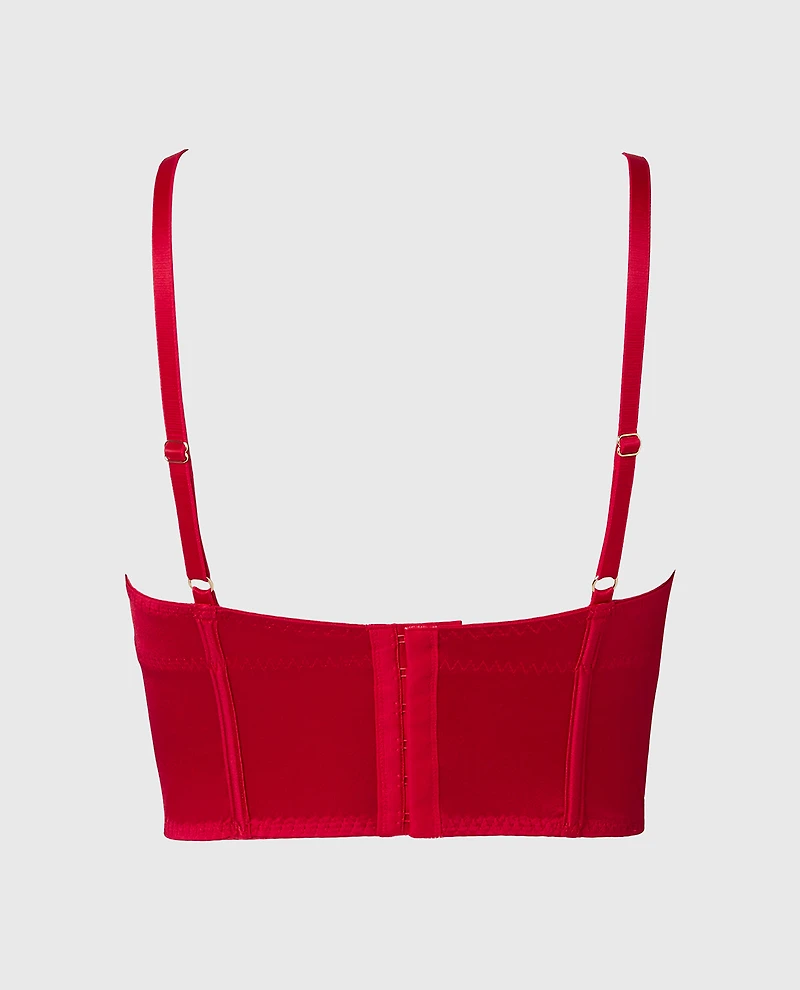 Demi Cup Bustier Bra Top Crimson