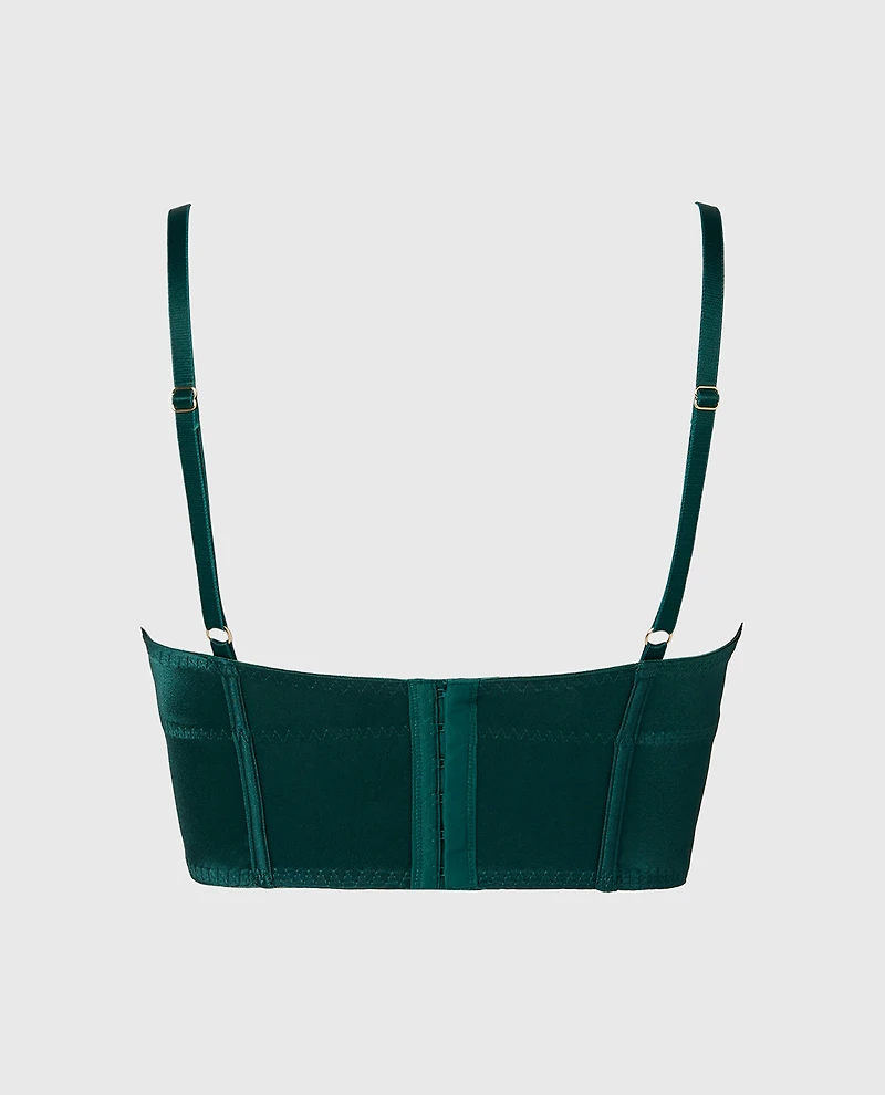 Demi Cup Bustier Bra Top Emerald Green