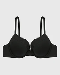 Lightly Lined demi bra with cozy Tuxedo Black