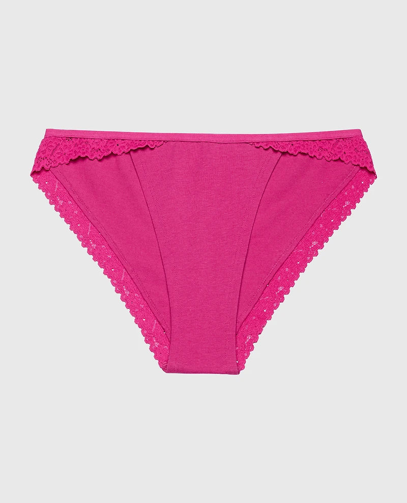 Mini Cheeky Panty with Cozy Trim Fuchsia Red