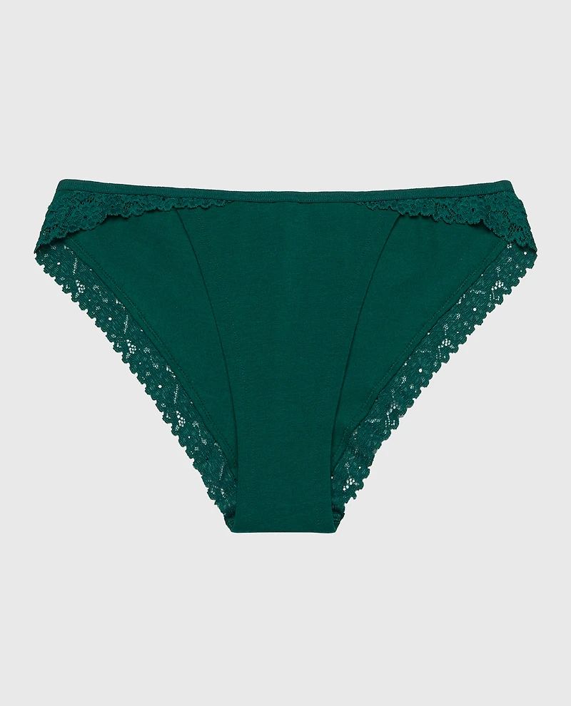 Mini Cheeky  Panty with Cozy Trim Emerald Green