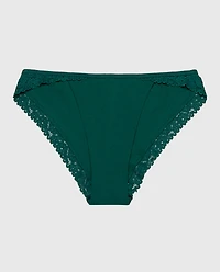 Mini Cheeky  Panty with Cozy Trim Emerald Green