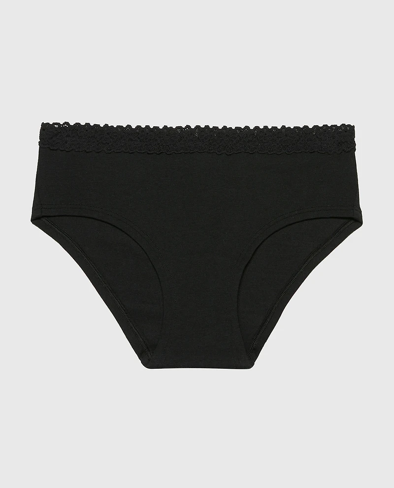 Cozy Trim Hipster Panty Tuxedo Black