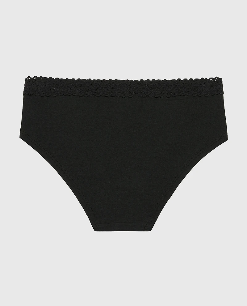 Cozy Trim Hipster Panty Tuxedo Black