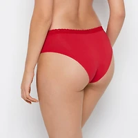 Culotte taille basse avec bordure confortable cramoisie