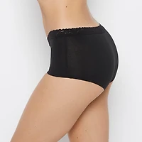 Boyshort Pantie with Cozy Trim Tuxedo Black