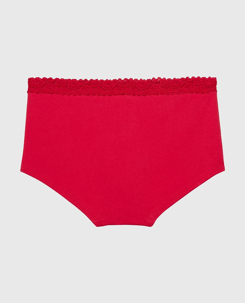 Boyshort Pantie with Cozy Trim Crimson