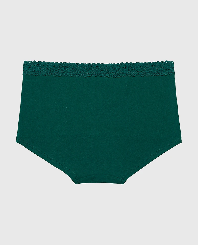 Boyshort Pantie with Cozy Trim Emerald Green