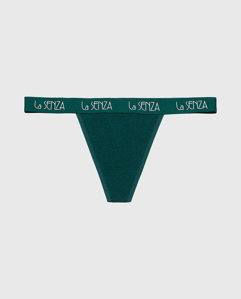 G-String with Art Deco Logo Emerald Green Heather