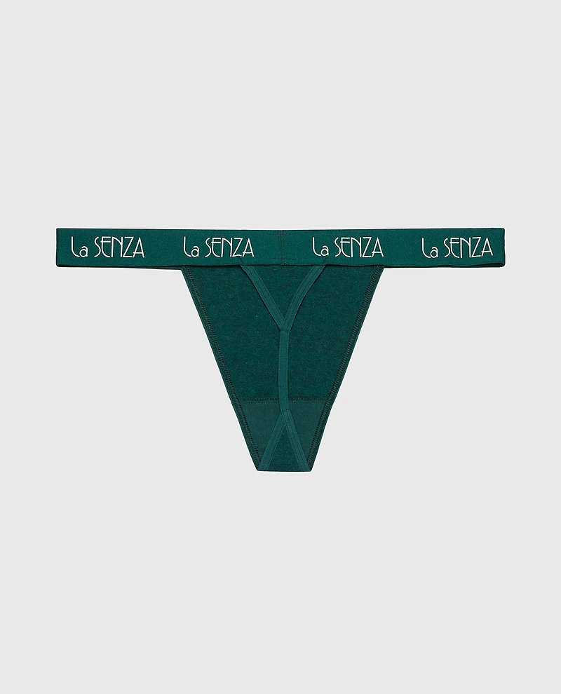 G-String with Art Deco Logo Emerald Green Heather