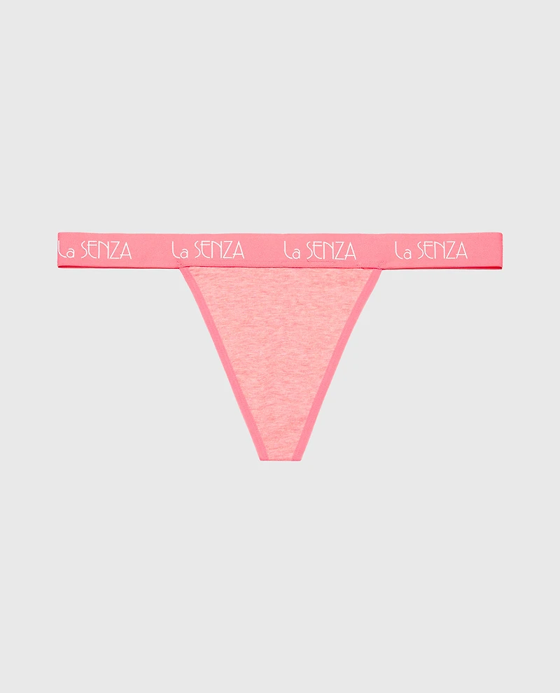 G-String with Art Deco Logo Pink Lemonade Heather