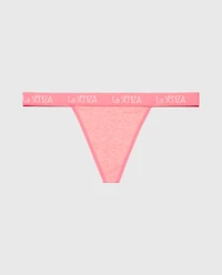 G-String with Art Deco Logo Pink Lemonade Heather