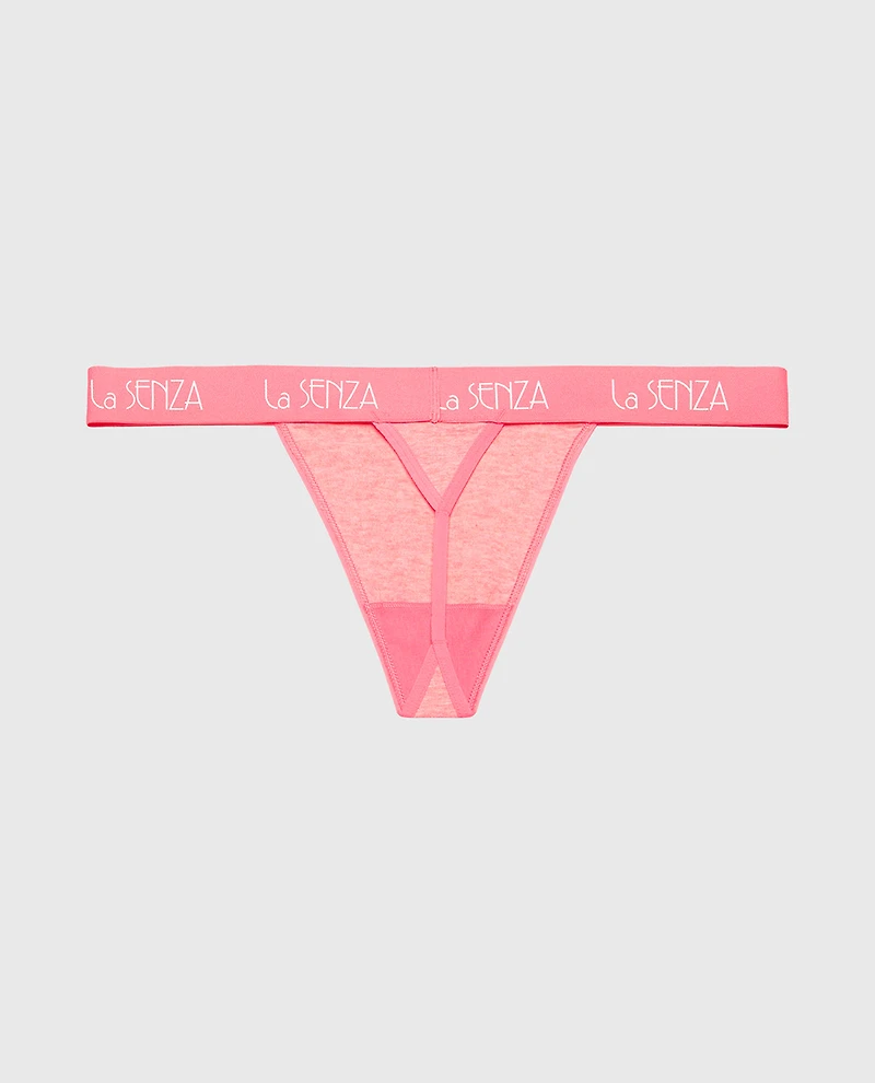 G-String with Art Deco Logo Pink Lemonade Heather