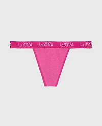 G-String with Art Deco Logo Fuchsia Red Heather