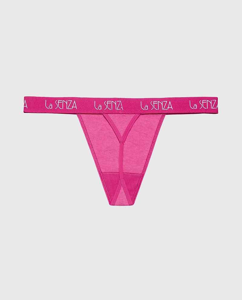 G-String with Art Deco Logo Fuchsia Red Heather