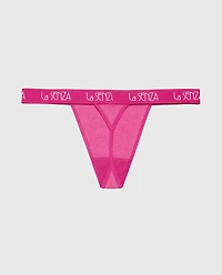 G-String with Art Deco Logo Fuchsia Red Heather