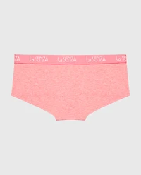Boyshort Panty with Art Deco Logo Pink Lemonade Heather