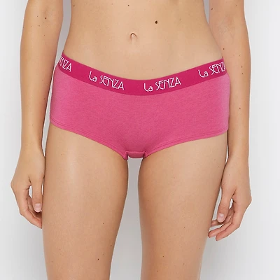 La Senza | Boyshort Panty with Art Deco Logo Heather Cotton