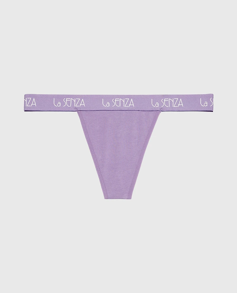 G-String Cotton Panty with Art Deco Logo Band Purple Haze