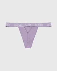 G-String Cotton Panty with Art Deco Logo Band Purple Haze