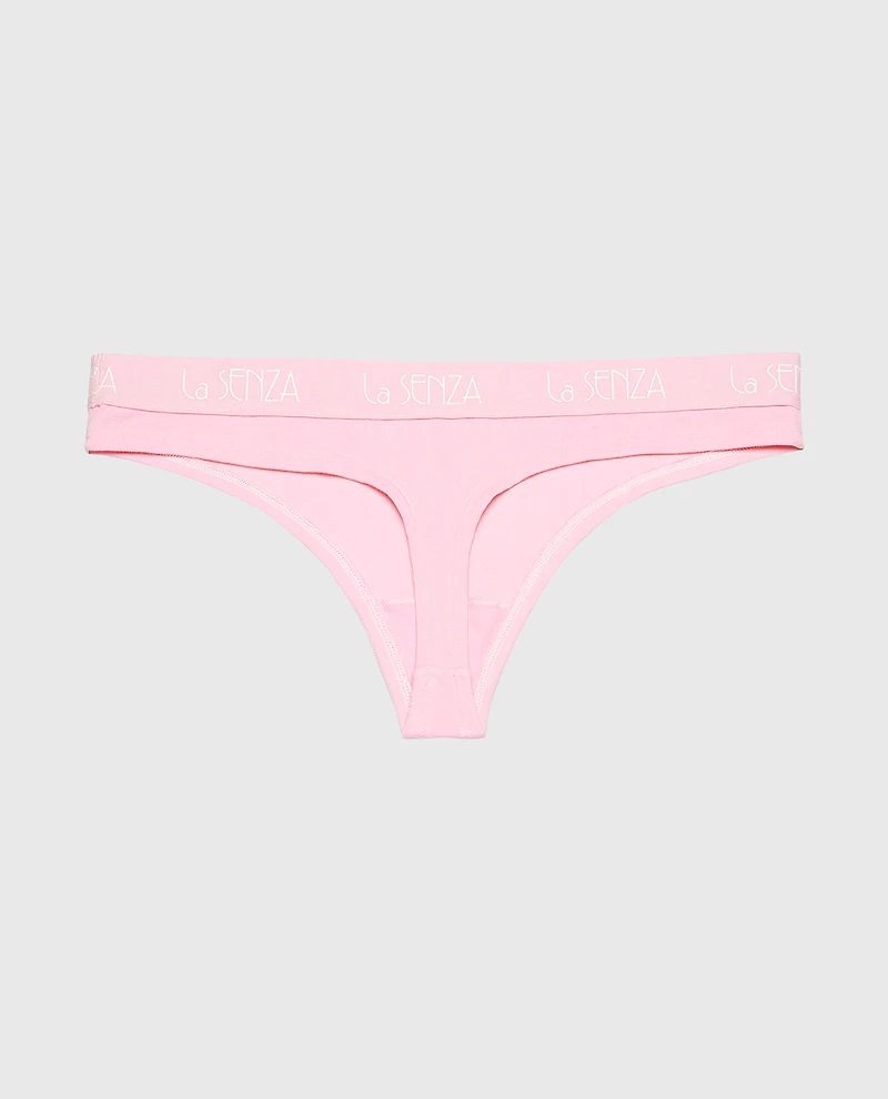 Thong Cotton Panty with Art Deco Logo Band Sweet Dream