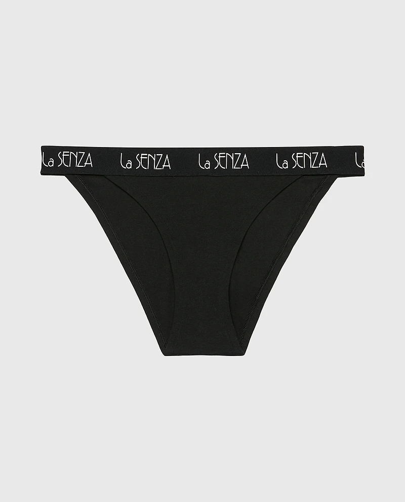 Mini Cheeky Panty with Art Deco Logo Tuxedo Black
