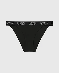 Mini Cheeky Panty with Art Deco Logo Tuxedo Black