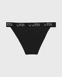 Mini Cheeky Panty with Art Deco Logo Tuxedo Black