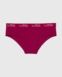 Hipster Cotton Panty with Art Deco Logo Band Plum Rose